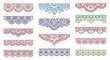 © Khaula_Annasya - A beautiful collection of colorful handdrawn lace border trims.