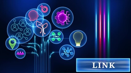 Digital Network Connections Global Communication Technology Innovation Ideas Teamwork Strategy Success Link Concept