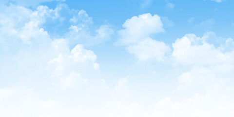 Wall Mural - Background with clouds on blue sky. Sky Nature Landscape Background. Blue Sky vector