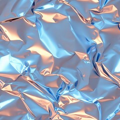 Wall Mural - Abstract metallic foil background with blue and orange reflections.