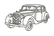 © whitestorm - Detailed line art vintage car silhouette isolated on transparent background