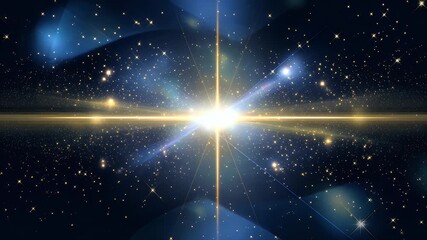 Wall Mural - Stunning cosmic scene depicting a bright starburst explosion surrounded by galaxies, nebulae, and stardust in the vast universe.