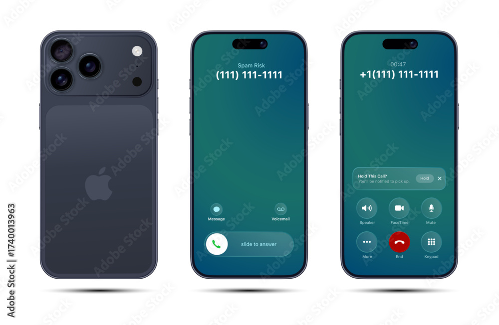 iPhone 17 Pro Max mockup with liquid glass design showing iOS 26 phone ...