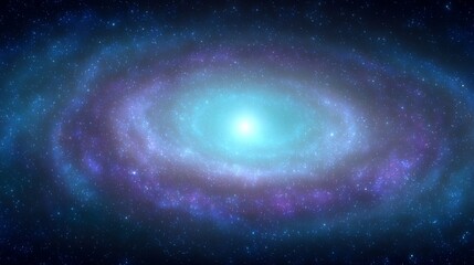 Wall Mural - Space background with colorful nebula Galaxy Cloud. Bright galaxy shimmering neon blue purple colors with distant stars. Mysterious alien star system purple green planets orbiting a bright glowing sun