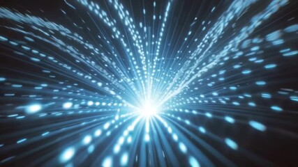 Wall Mural - Abstract blue light streaks converging to a central point, creating a sense of speed and technology.