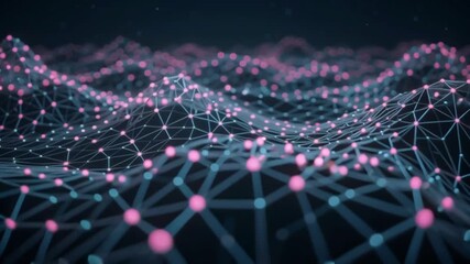 Wall Mural - Abstract network of connected dots and lines, creating a futuristic and technological aesthetic.