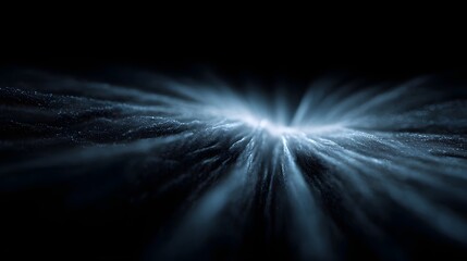 Wall Mural - Vibrant blue energy streams erupt from a central point illuminating abstract glowing particles in a dynamic display