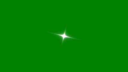 Wall Mural - glowing shining stars,  blinking light effect, twinkle stars at sky green background, Blinking retro vector stars, Sparkle Star animation, Starlight, Loop center flickering glow center white star. 4k