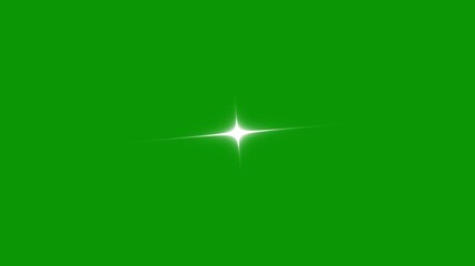 Wall Mural - sparkling star animation, Single shining white star, looped shimmering light effect, Twinkle star glitter sparkle, blinking light effect on transparent background, green screen background 4k video