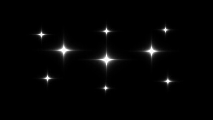 Wall Mural - sparkling star animation, Single shining white star, looped shimmering light effect, Twinkle star glitter sparkle, blinking light effect on transparent background, black screen background 4k video