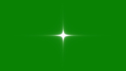Wall Mural - Twinkling stars animation, Shining white light, white cartoon blinking stars, flat vector doodle sparkle, Twinkle stars light on green screen background, Stars twinkle like flash rays. 4k