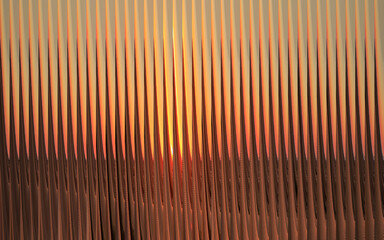 Abstract sunrise background with geometric shapes and warm colors in orange tones