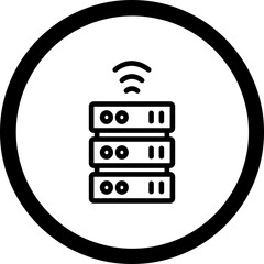 Wall Mural - Wireless Database Vector Icon Design