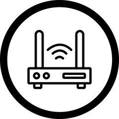 Wall Mural - Wifi Router Vector Icon Design