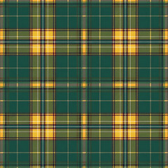 Wall Mural - Green and yellow tartan pattern