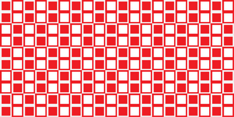 Vibrant red and white square geometric pattern creating a seamless abstract background texture for graphic design projects and digital art applications, offering a modern and dynamic visual aesthetic