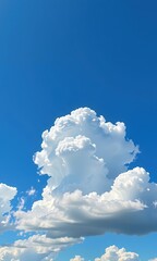 Wall Mural - Vast, azure summer sky, fluffy white clouds drift across a brilliant blue expanse, perfect sunny day background, summer sky, cumulus clouds