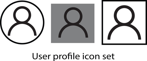 User icons. User profile icon set. For user profile or login buttons flat style vector avatar person icons with editable stroke.