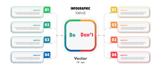 Wall Mural - Do and dont infographic template 3D modern style for presentation vector 10 eps