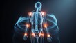 © Designer - Human Skeleton with Glowing Joints and Energy Swirls