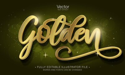 Wall Mural - golden luxury text effect editable illustrator cc file