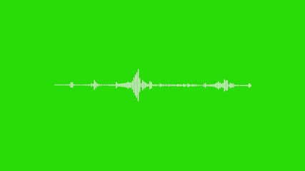 Futuristic waveform equalizer animation with minimalist white lines across black screen, featuring transparent green overlay effect, ideal for music visualization, motion design, and high-resolution a