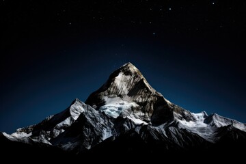 Wall Mural - Mountain peak at night landscape outdoors nature.