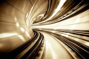 Wall Mural - Modern train vehicle motion tunnel.