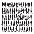 © AB Basir - Silhouette Crowd of People Walking Vector Illustration