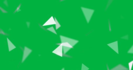 Wall Mural - Animation of bokeh white light triangles flickering over transparent background