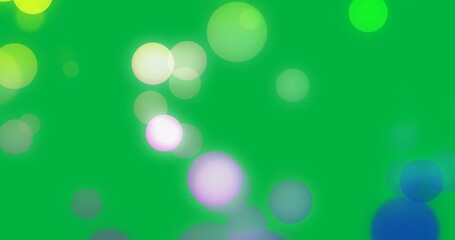 Wall Mural - Animation of bokeh multicoloured light spots flickering over transparent background