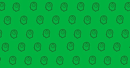 Wall Mural - Multiple human head icons in seamless pattern against copy space on transparent background