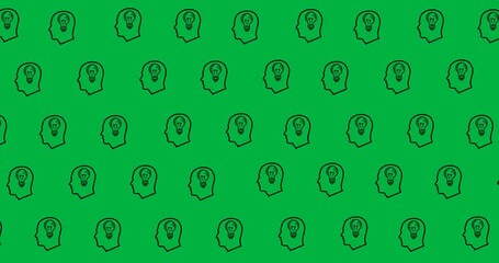 Wall Mural - Multiple human head icons in seamless pattern against copy space on transparent background