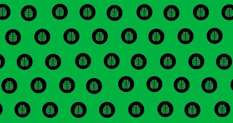 Wall Mural - Multiple human brain icons in seamless pattern against copy space on transparent background