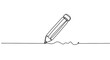© Create - A simple line drawing of a pencil creating a wavy line on a plain surface.