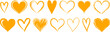 © Vectory Icons - Collection of Hand-Drawn Yellow Hearts on White Background