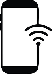 Wall Mural - Smart phone with wifi icon. WIFI signal with mobile phone icon. wifi phone icon vector sign
