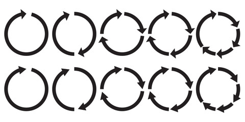 Wall Mural - rotation icon collection, circle arrow icon. refresh icon, reload icon. circular arrow icon vector illustration