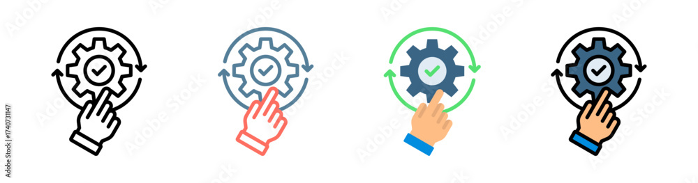 Multiple Execution Icon Execution Icon Collection Set Multiple Style Stock Vector | Adobe Stock