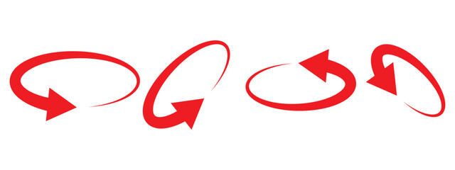 Wall Mural - Rotate arrow set. Circle arrows. Round reload or repeat icon on white background.