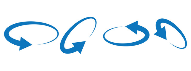 Wall Mural - Rotate arrow set. Circle arrows. Round reload or repeat icon on white background.