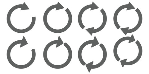 Wall Mural - circle arrow icon set. circular arrow icon, refresh, reload arrow icon symbol sign, vector illustratio
