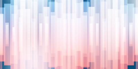 Wall Mural - Abstract vector background with vertical layers of gradient rectangles, thick lines in soft peach, pink and blue tones. Modern geometric design for digital, decorative and creative use.