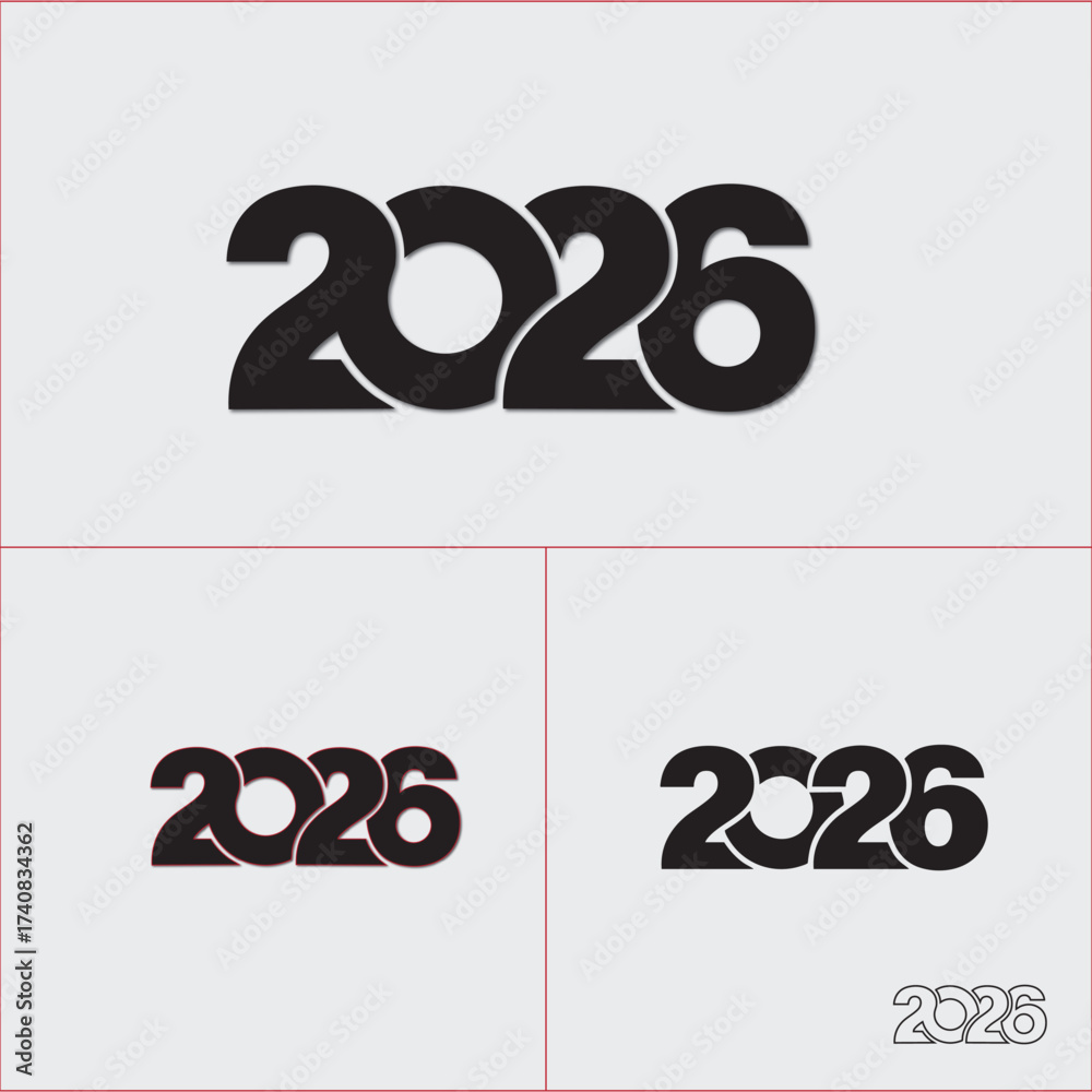 2026 Logo, 2026 anniversary logo, new year 2026, llustrations, vector ...