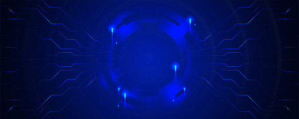Digital Abstract Globe: An abstract illustration of a technological globe against a vibrant blue backdrop, radiating interconnected networks. Perfect for representing global communication.