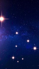 Wall Mural - Vibrant cosmic background features bright celestial stars and a captivating array of cosmic dust and starlight against a deep blue sky.