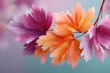 Wall Mural - Vibrant Autumn Leaves Design for Seasonal Decor and Nature Art