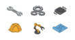 © 123levit - Isometric icons of engineering tools and equipment for industrial design projects