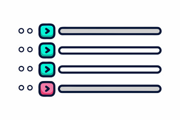 Streaming queue list icon three horizontal line display