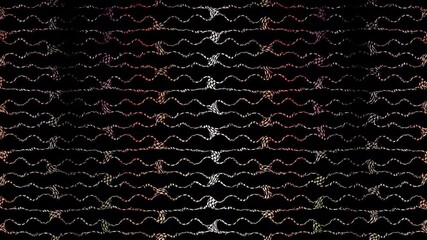 Wall Mural - beautiful video colorful abstract bright light energy 4K of smooth lines waves glittering light effect on black background	